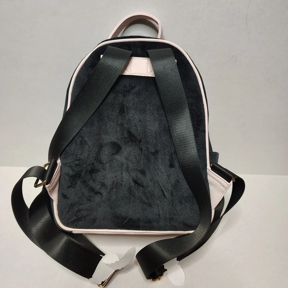 Juicy Couture Black Liquorice Velour Heritage Embroidered Backpack NEW $99